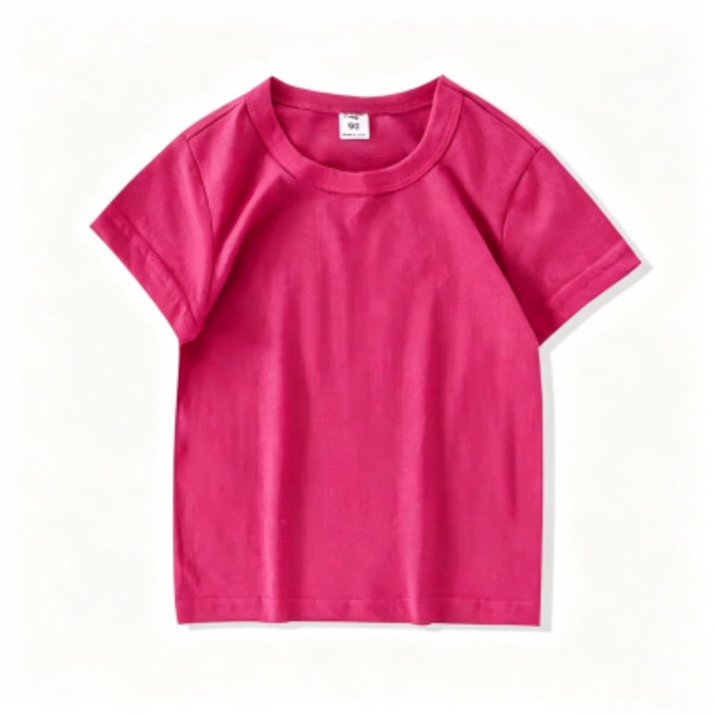 Летняя детская белая футболка с коротким рукавом Топы Детская футболка для девочки Топ Летний тонкий стиль Однотонная Одежда для мальчика