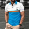 Printed Short Sleeved Shirt Men's Casual Lapel Polo Shirt