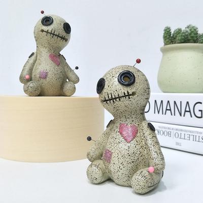 Ручной работы Мультяшная кукла Вуду Распыляемая кукла Вуду Подставка для конусообразных благовоний из смолы Проклятое украшение для дома Игрушка