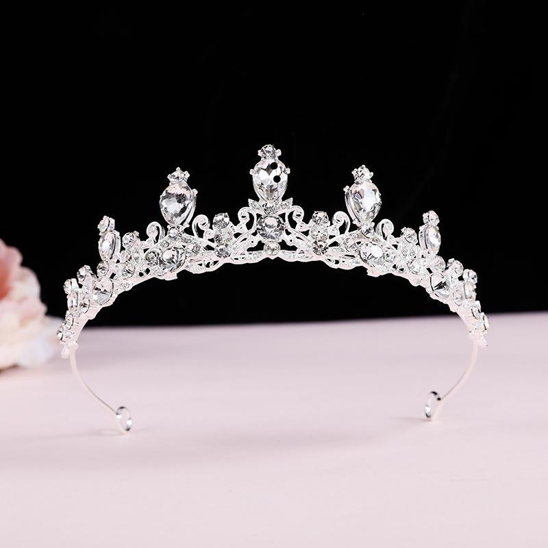 Children'S Crown Headgear Princess Girls' Crown Crystal Big Headband Pink Frozen Children'S Birthday Hair Accessories