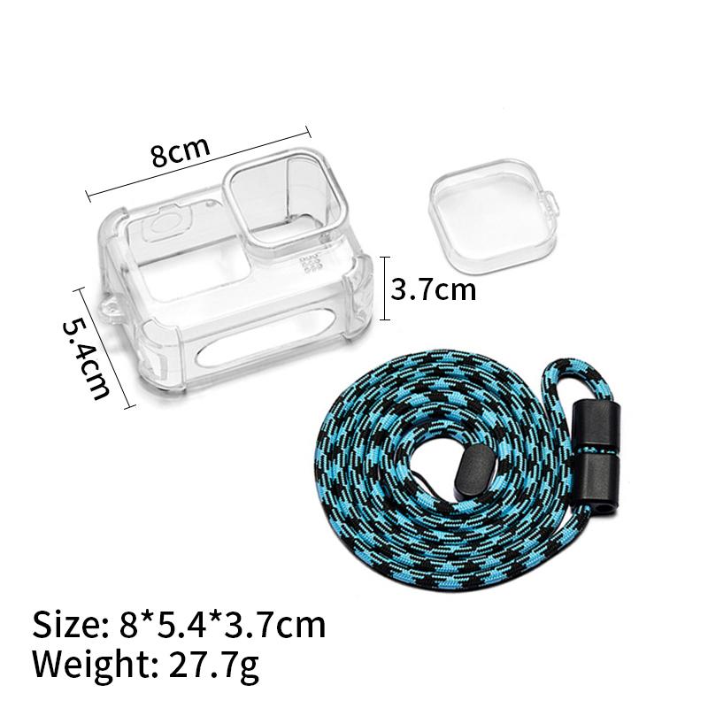 Suitable for GoPro 9/10/11/12 White Transparent Silicone Case with Lanyard To Protect the Camera from Scratches