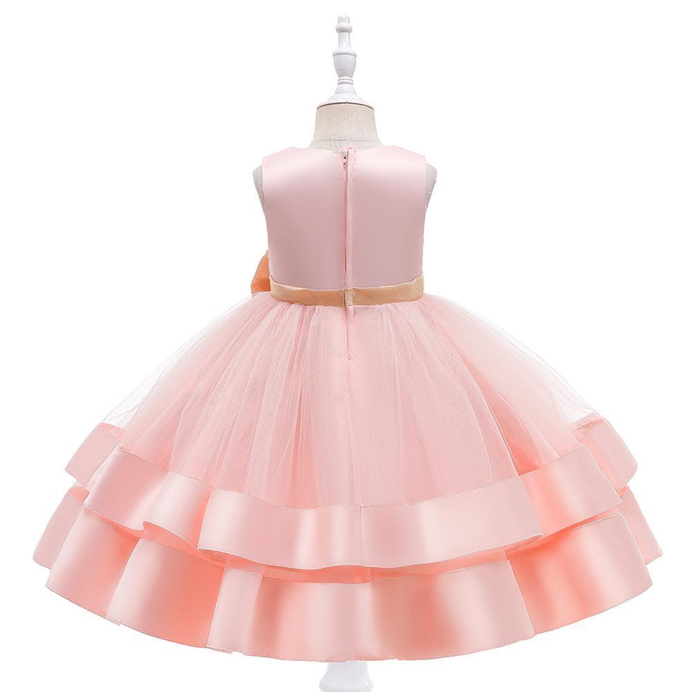 Новые элегантные повседневные нарядные платья принцессы с цветочным узором для девочек, детская одежда, платье для маленьких девочек на Рождество, день рождения, свадьбу