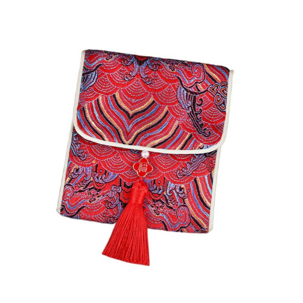 Кисточка Парча Красный Конверт Праздник Весны Новый Год Денежный Мешок Карман для Денег Свадьба День Рождения