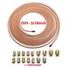 Car Brake Line Tubing 3/16 Coated Alloy 25Ft Brake Line Fitting Kit Anti-Rust Flexible Tube Roll Fittings Connector Set For Home