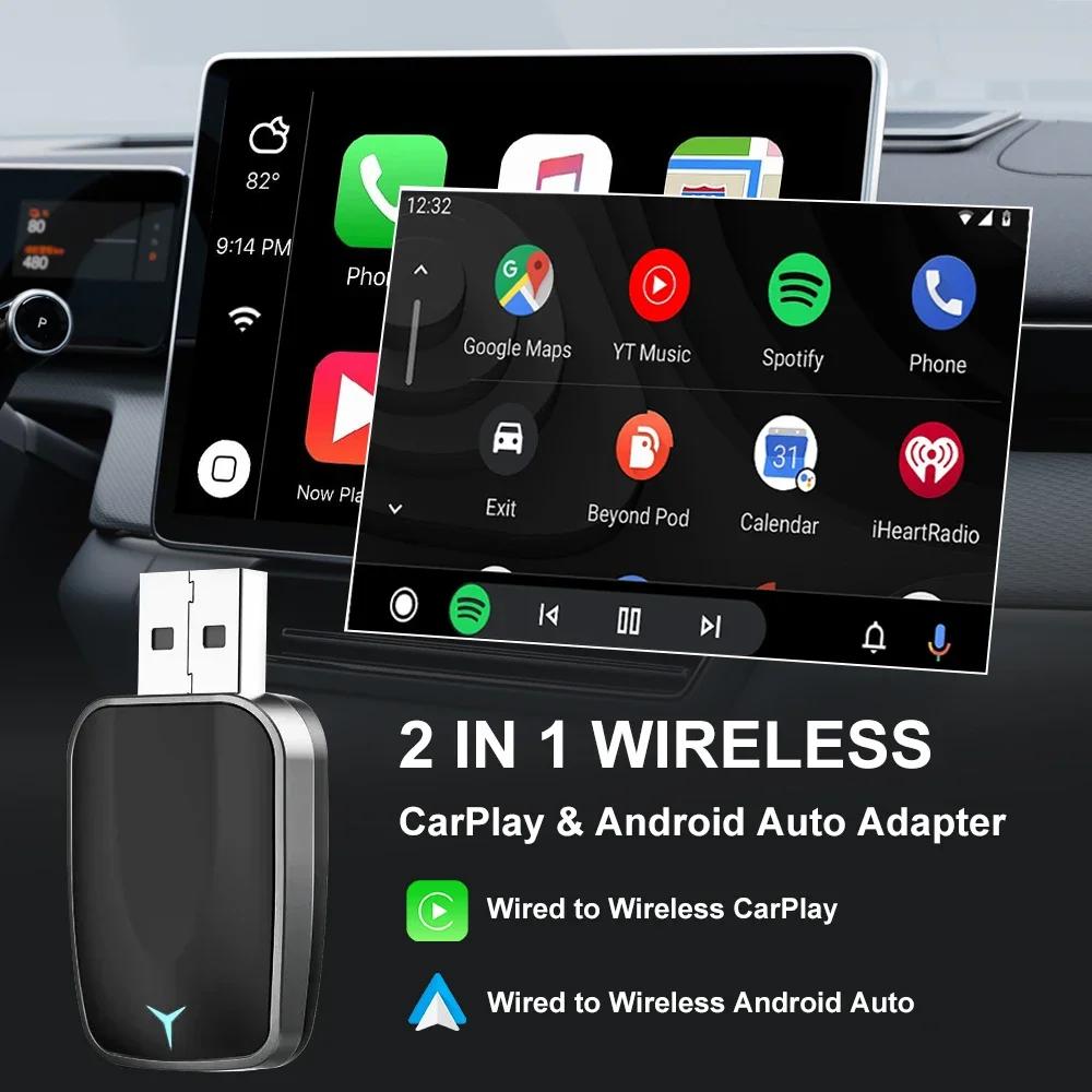 2026 CarPlay Android Auto Беспроводной Адаптер Проводной на Беспроводной Plug and Play Быстрое Подключение Универсальный для Nissan Беспроводной Адаптер