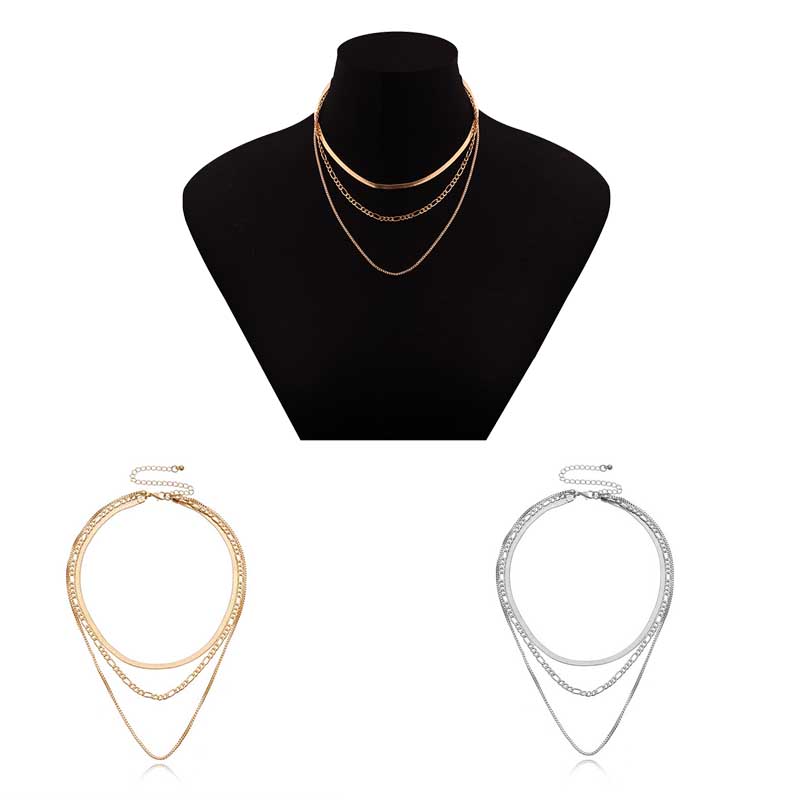 Хорошие сувениры для путешествий, подарки, сплав, популярный, золото/серебро, панк, хип-хоп, многослойное ожерелье, короткое ожерелье