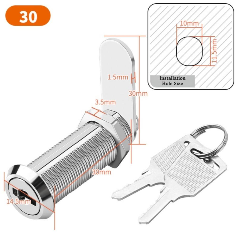 with 2 Spare Keys Cabinet Lock 16/20/25/30mm Mailbox Lock  for Furniture Mailbox Filing Cabinet