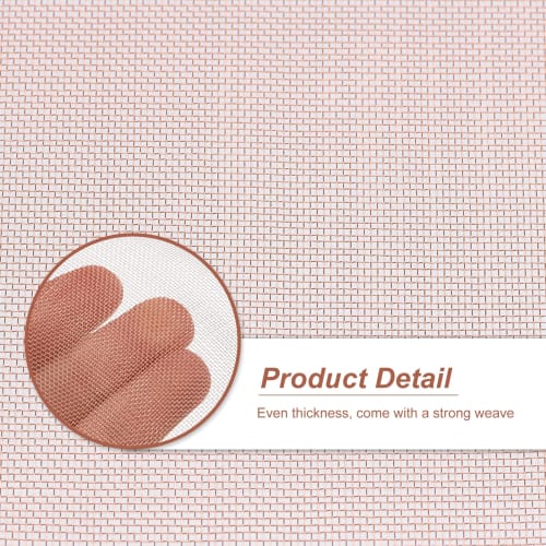 uxcell 40-Mesh Pure Copper Mesh, 1m X 20cm, 4mm Thick, Woven Mesh Screen for Gardens and Homes, Car Hole Repair, Insect-Proof Copper-Bottom Netting, W
