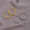 Vintage Korean Niche Design Twist Hoop Earrings: Fashionable, Versatile, and Plain.