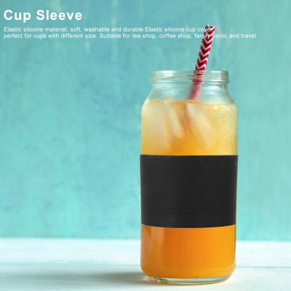 10pcs Heat Resistant Bottle Mug Protector Silicone Material Heat Resistant Sleeve  Cold Hot Drinks