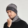 Winter New Fleece Knitted Wool Cap Unisex Hat Scarf Set Ear Protector Head Cap
