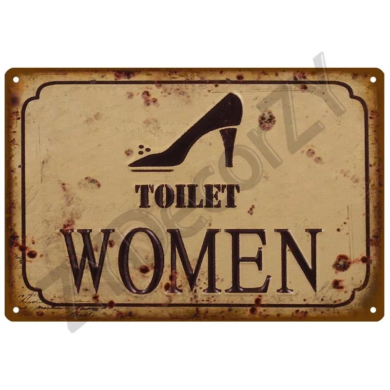 WC Туалет Металлический Знак Плакат Винтажные Настенные Плакаты Жестяная Вывеска Декоративная Настенная Тарелка Кухонная Табличка Металлический Винтажный Декор Аксессуары
