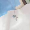 S925 Серебряная рыба сапфировая пена рыбий хвост ключица ожерелье мода персонализированный и Мори простой корейский стиль украшение