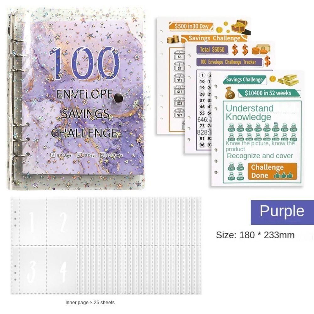 Shining 100 Envelopes Money Saving Challenge Large Capacity Savings Challenges Book  Children