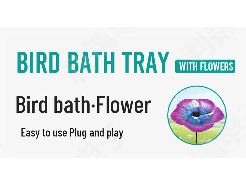 Metal Shepherd's Hook Bird Feeder & Bath: Outdoor Garden Courtyard Decor