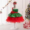 2pcs Girls Christmas Sequin Shining Party Dress Young Festival Carnival Clothes Girl Lace Birthday Time Dresses Kids New Costume