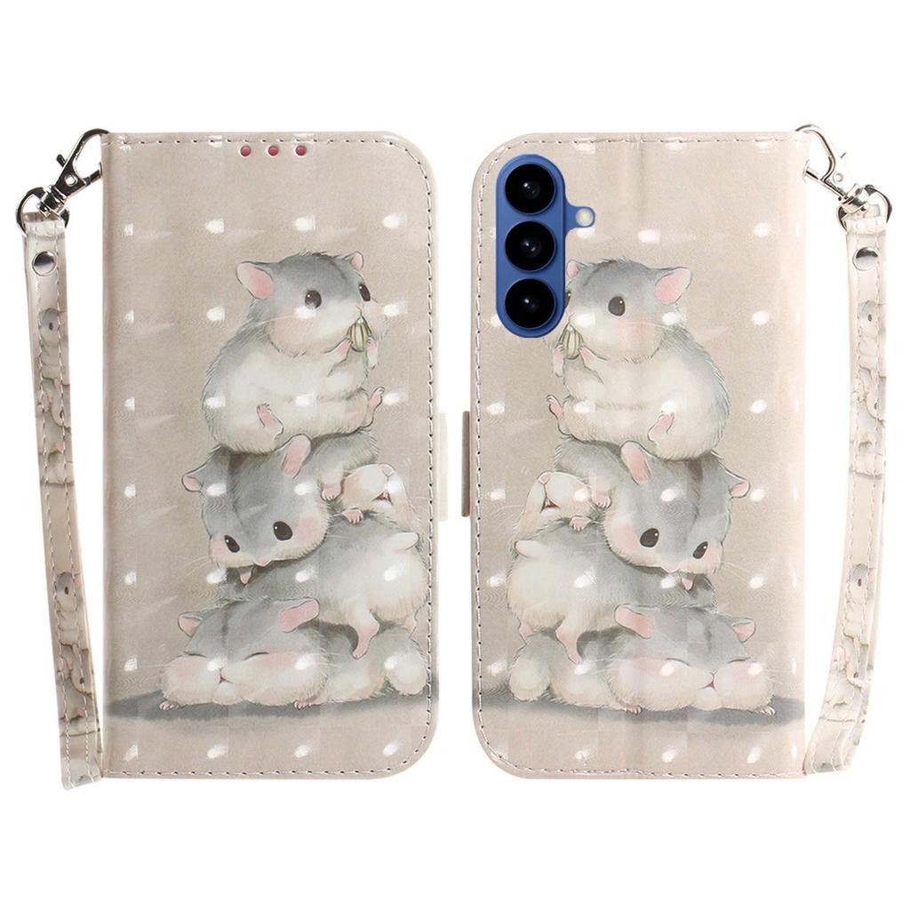 For Samsung Galaxy A57 5G Case Pattern Printing Leather Wallet Phone Cover with Wrist Strap