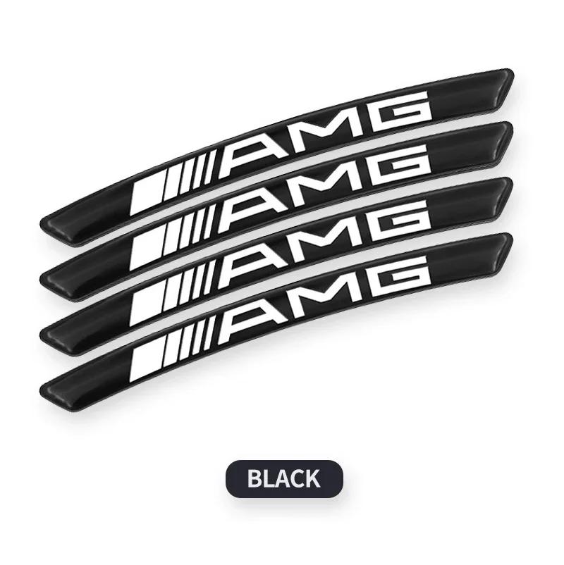 TQEF2 For Mercedes Benz AMG CLA CLS W212 W213 W204 W205 W176 GLC 4Pcs Car Wheel Hub Rim Stickers Decals Auto Styling Accessories