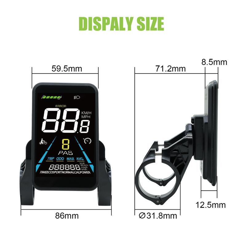 Electric Bike Colorful Display Screen Meter No. 2 Protocols YL81F 36V 48V 52V 72V Speed Controller Panel