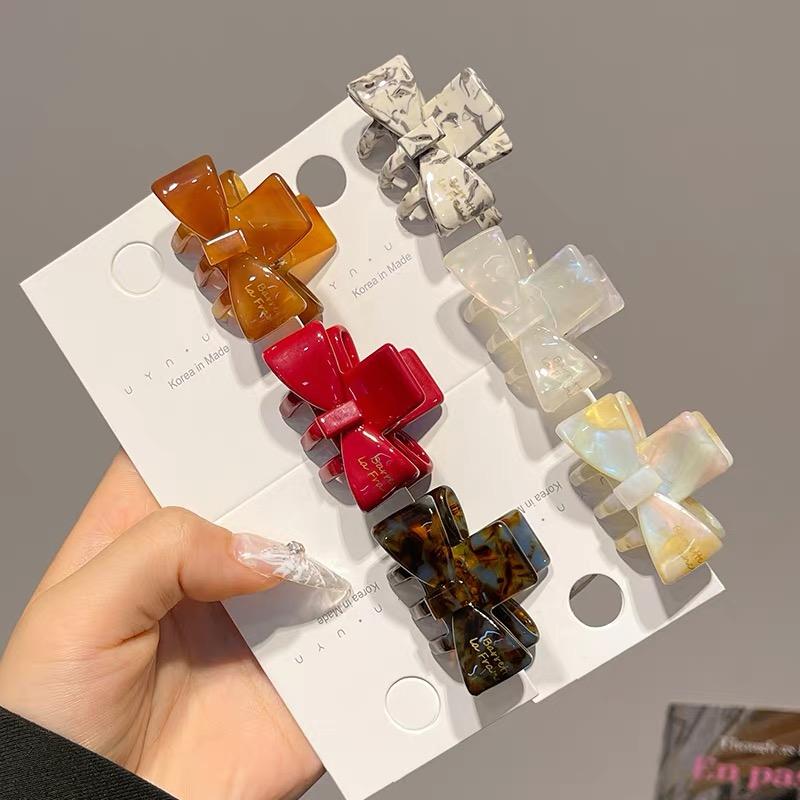 Новые ретро ацетатные маленькие заколки для волос для женщин, изысканные банты, заколки для волос, боковые заколки для волос для девочек, аксессуары для волос, корейские заколки для волос