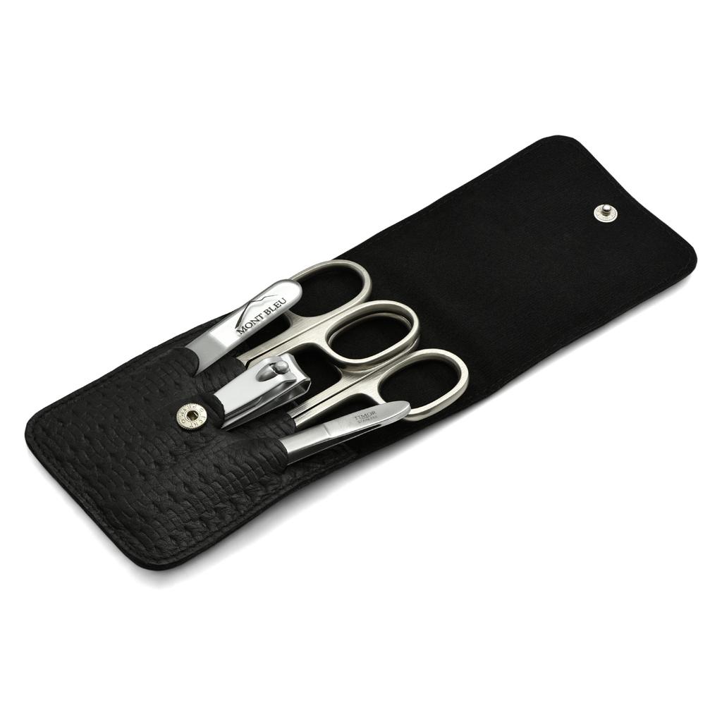 Маникюрный набор Giesen & Forsthoff's Timor из 5 предметов в кожаном футляре с эффектом плетения