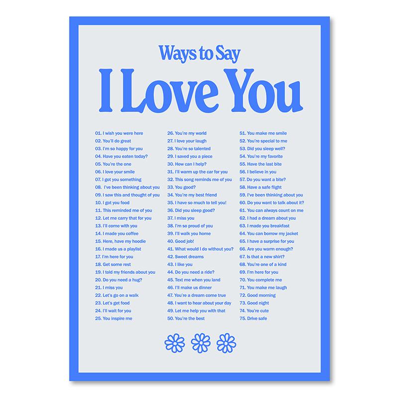 Современный постер Разные способы сказать «Я люблю тебя» Картина на холсте Скандинавское слово Цитата Печать Модные картины Настенное искусство Украшение дома