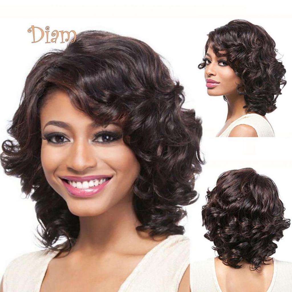 Tenfyer Fashion Short Curly Wig Synthetic Fiber Charming Women Daily Party Hairpiece