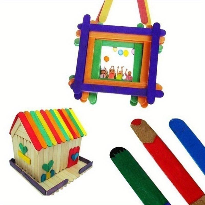 Colorful Wooden Sticks, Wooden Ice Cream Sticks DIY Tools, Handmade Model Materials