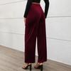 Summer Women's Long Pants Commuter Style High Waist Temperament Velvet Wide Leg Pants