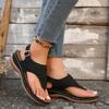 Fashion Large Size Open Toe Clip Toe Women's Sandals with Soft Sole Needle Buckle and Soft Sole Wedge Zapatos De Mujer