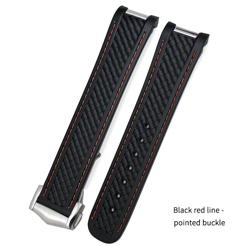 Новый мягкий ремешок для часов с изогнутыми концами для Omega Aqua Terra 150 18 мм 19 мм 20 мм Черный Зеленый Желтый Разноцветный Резиновый Силиконовый Ремешок для Часов