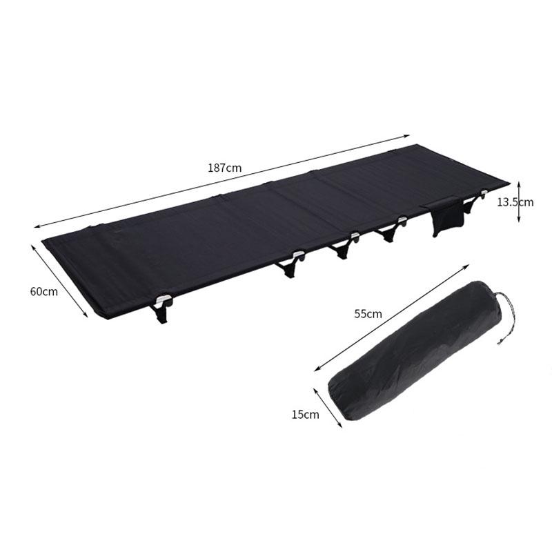 Ultralight Folding Camp Cot Oxford Fabric Aluminum Frame Full Size Portable Bed Sturdy Support for Camping Office Nap Multi-Scene Use
