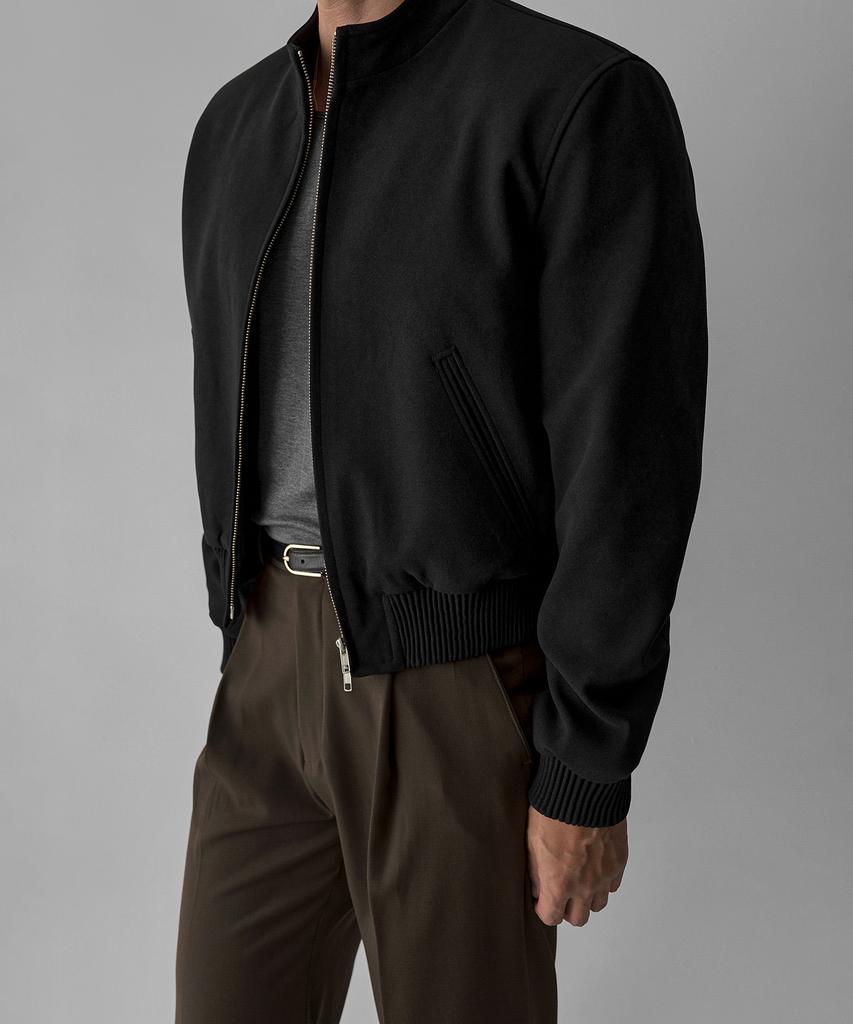 BOWLOW PRODUCT Stand Collar Suede Jacket [Black]