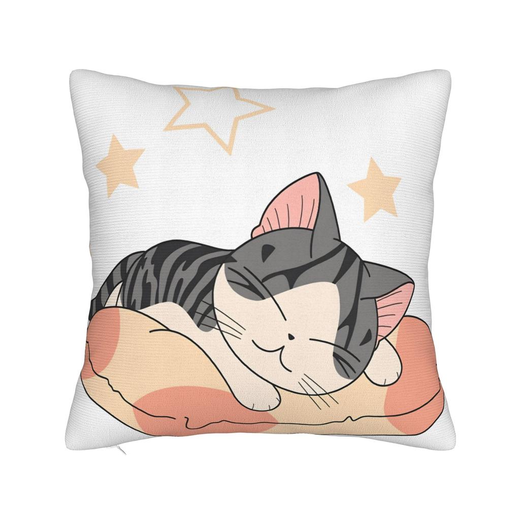 Pillow Cover CChis SSweet HHome Cat Novelty Pillow Case For Sofa Home Decor Pillowcases
