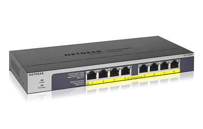Netgear Коммутационный концентратор 8 портов 1G Металлический корпус Бесшумный Безвентиляторный Ограниченная пожизненная гарантия на оборудование Неуправляемый коммутатор [Оригинальный продукт] PoE+ (123 Вт)