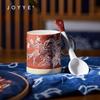 Керамическая кружка JOYYE с вышивкой, ложкой и ручкой