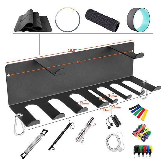 Resistance Bands Storage Hanger Barbell Rack Strong Load-bearing Double Layer Multi-Purpose Gym Equipment Storage Rack