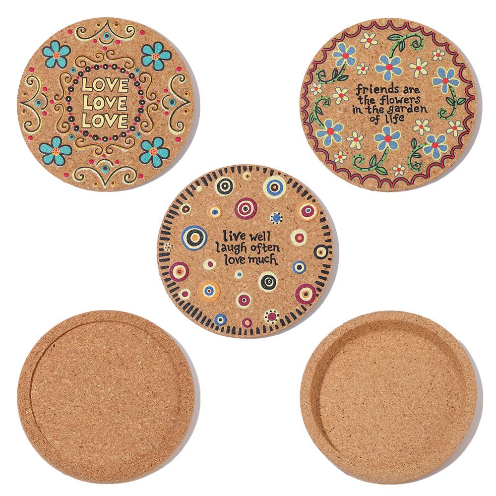 Non-slip Placemats Mug Holder Heat Resistant Wooden Cup Mat Anti-hot Heat Pad Cork Coasters