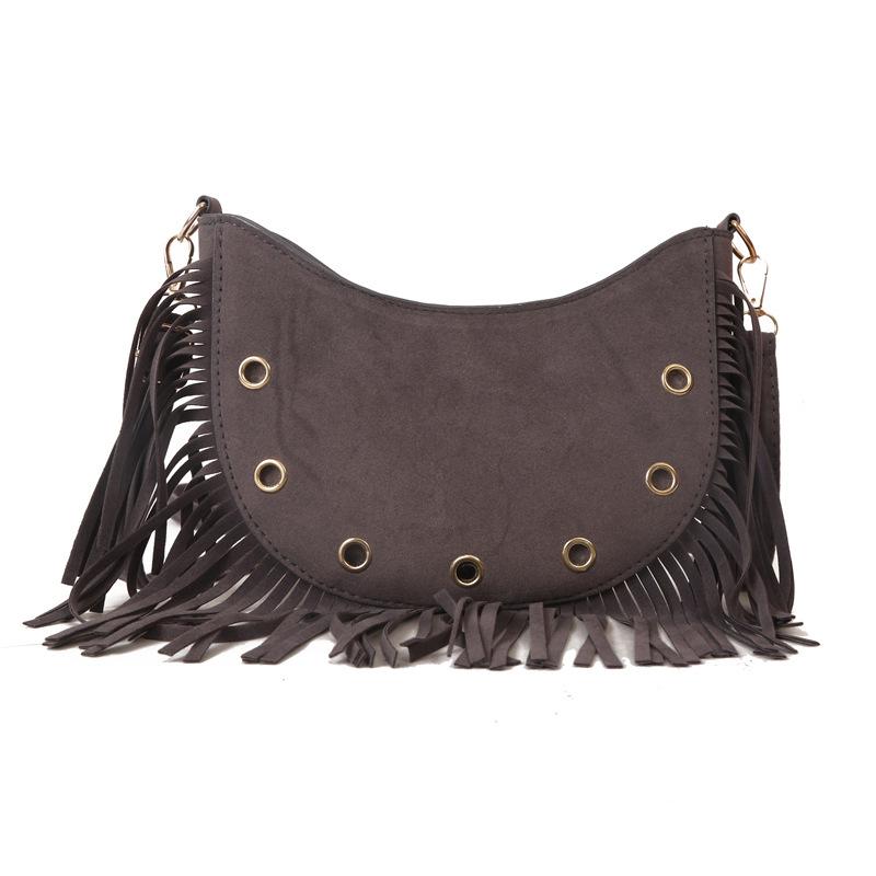 Сумка из искусственной кожи, персонализированная женская сумка с кисточками, новинка 2023, модная сумка на плечо с заклепками, сумка для клецок, сумка через плечо Moon Bag