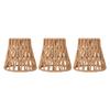 3PCS Faux Rattan Lamp Shades Bohemian Style Paper Braided E14 Bulb Clip On Decorative Lampshade for Table Floor Lamps