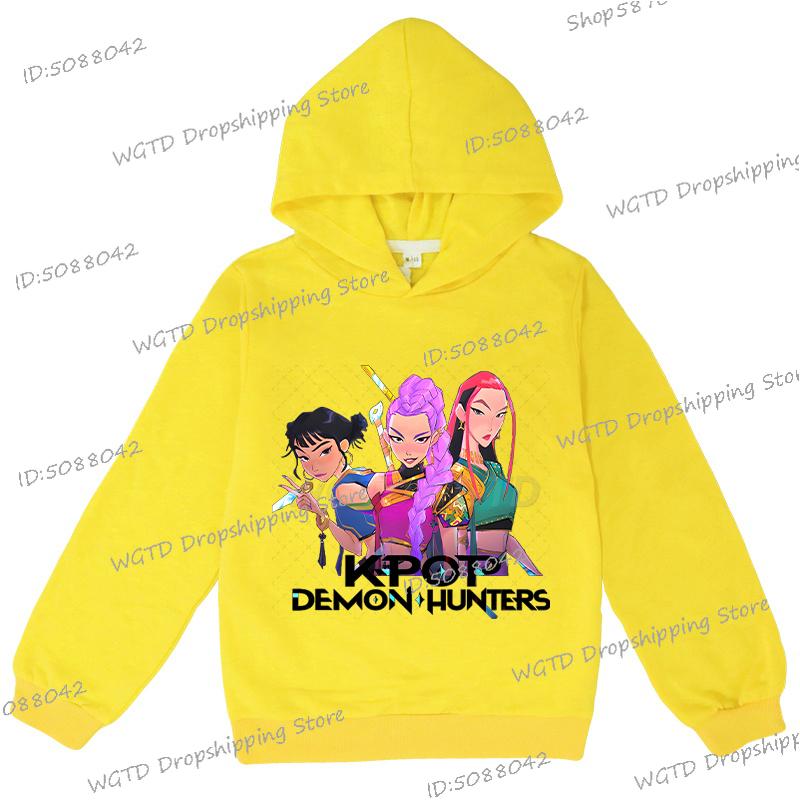 Худи Y2K K-Pop Demon Hunters для подростков, девочек и мальчиков, худи Rumi K-Pop Demon Hunters, осенняя повседневная одежда с длинным рукавом, детская одежда