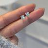 Серьги-гвоздики из стерлингового серебра S925 с покрытием белым золотом, с фиолетовым цветком и цирконием - Элегантные, Ретро и Роскошные.