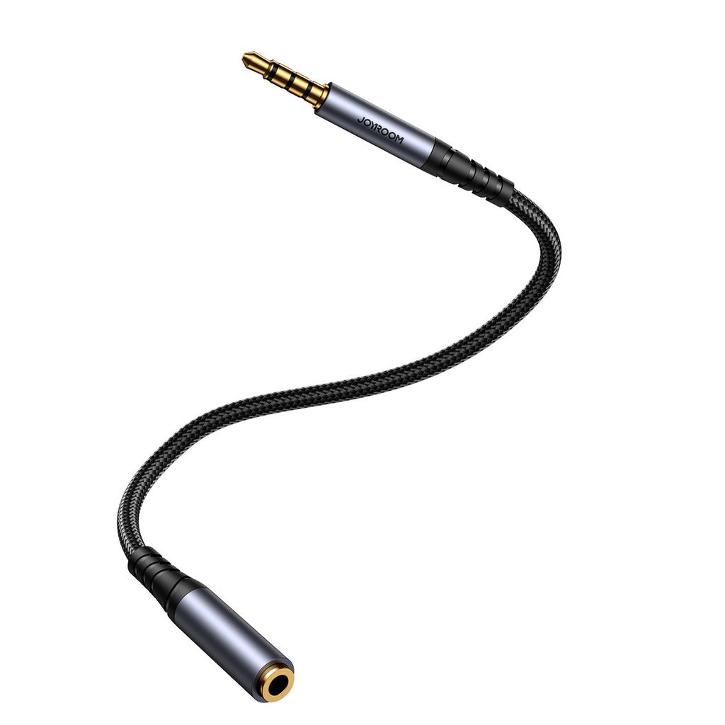 Joyroom SY-A09 1.2m Premium Black AUX Audio Extension, Male To Female, 3.5mm Connector