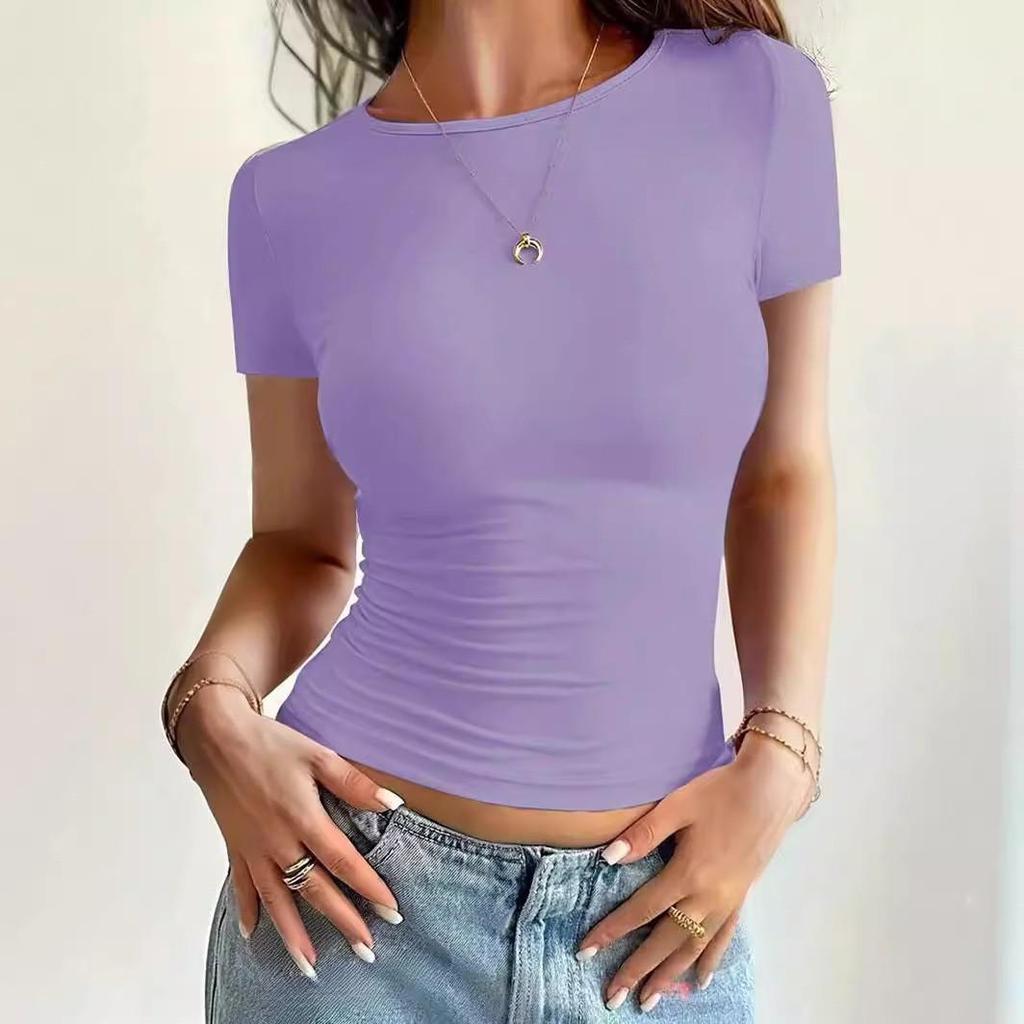 2024 Trendy European & American Slim-Fit Round Neck Short-Sleeve T-Shirt