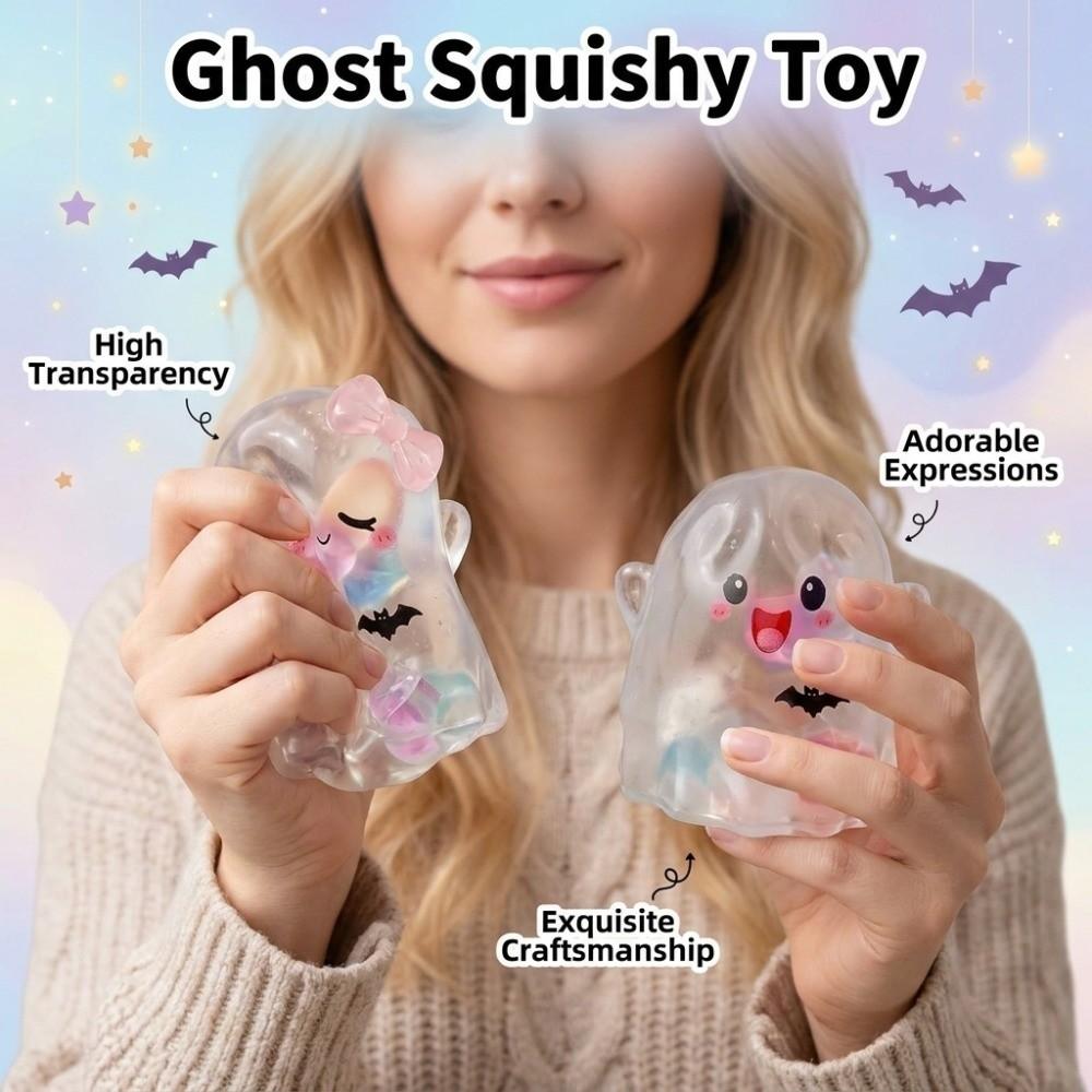 2PCS/SET TPR Ghost Squeeze Toy Cartoon Ghost Fidget Toy Slow Rebound Fidget Toy  Desktop Decor