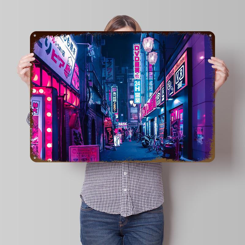 Tokyo h Poster Customized Vintage Metal Signs Wall Art Retro Tin Plaque for Interior Accessories Bedroom Decoration Gaming