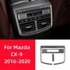 For Mazda CX-9 2016-2023 Interior Accessories Real Carbon Fiber Car Rear Exhaust Vent Decoration Sticker Cover Trim Frame