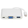 Type C To VGA+USB3.0+PD HUB Aluminum Alloy 3 In 1 Adapter for Mouse Keyboard U Disk