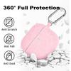 Linsaner for airpods 4 case for Women, Cute Flower Engraved Silicone Case Cover with Keychain, Full Protective Case for Women, Compatible with