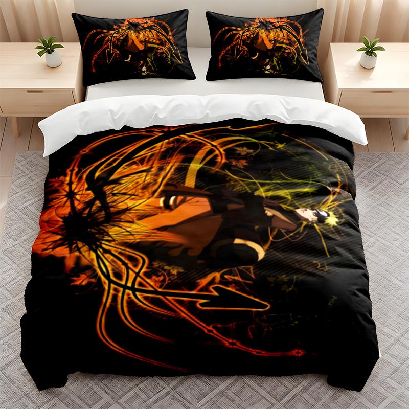 Naruto 3PC Bedding Set Print Duvet Cover with Two Pillowcases Home Bedroom Decoration festival gift